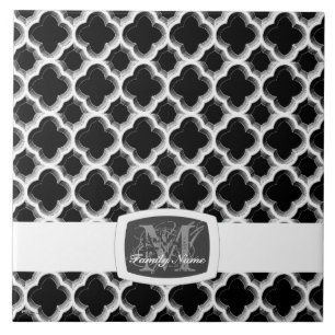 Verzierte marokkanische Trellis (Silber) (Monogram Fliese