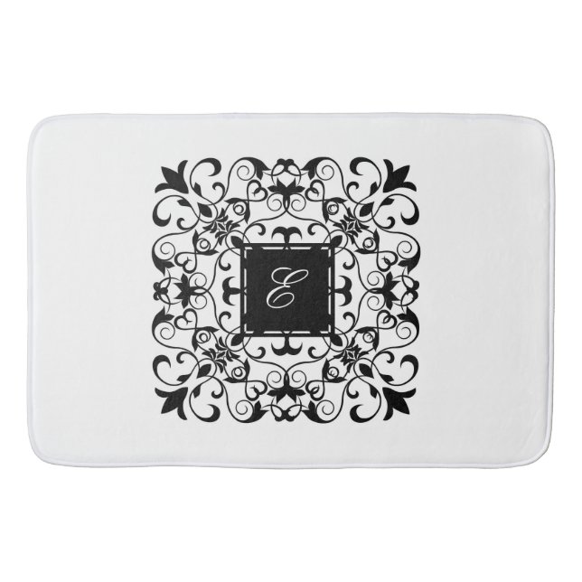 Verzierte Monogramm Badematte (Vorderseite)
