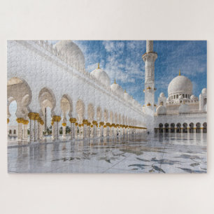 Verzierte Moschee in Abu Dhabi Moschee Außenbereic Puzzle