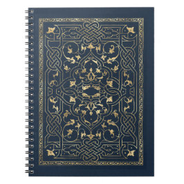 Verzierte Navy und Gold Frame Notebook Notizblock