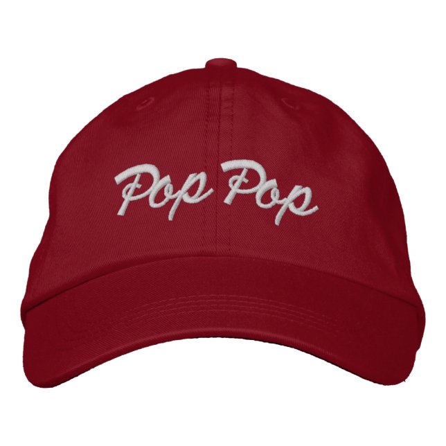 Verzierte Opa Pop Pop Red Hat Geschenk Bestickte Kappe (Vorderseite)