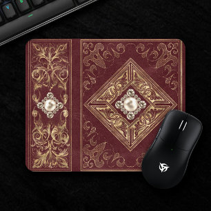 Verzierte Opulenz Red and Gold Jeweles Geblüht Mousepad
