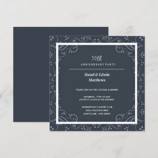 Verzierte Party Einladung zum 50. Jubiläum