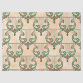 Verzierte Patina Harps auf Tan Decoupage Seidenpapier