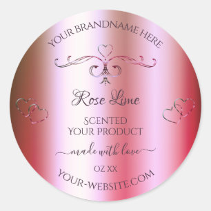 Verzierte Produktetiketten mit leuchtend rosa grün Runder Aufkleber
