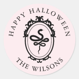 Verzierte Rahmen Schlange Halloween Rundkleber Runder Aufkleber