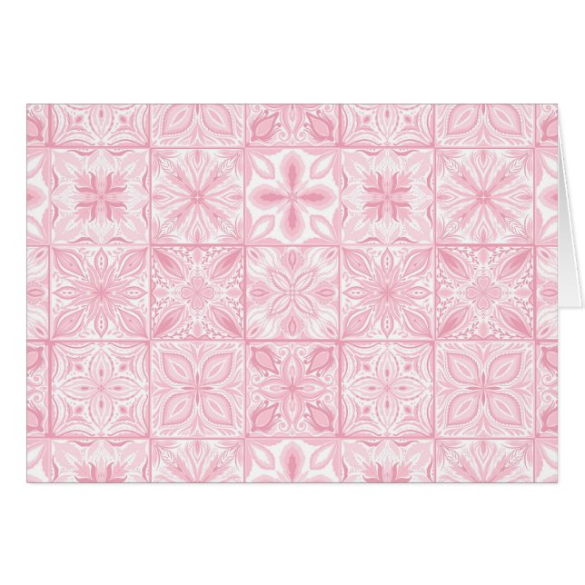 Verzierte rosa Fliesen (Vorderseite (Horizontal))