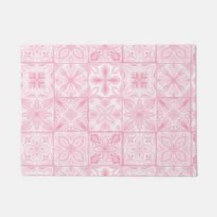Verzierte rosa Fliesen Fußmatte