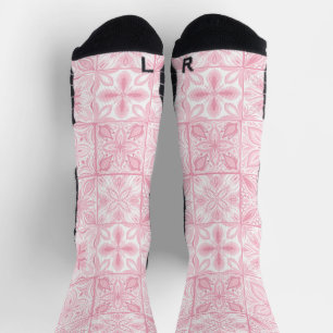 Verzierte rosa Fliesen Socken