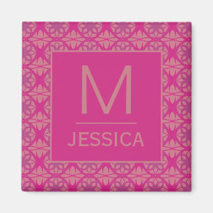 Verzierte rosa lila geometrische Muster Personalis Magnet