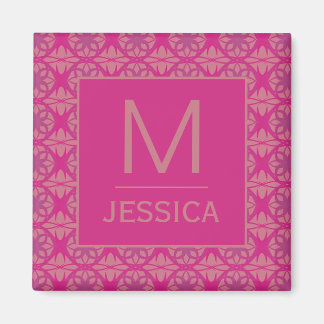 Verzierte rosa lila geometrische Muster Personalis Magnet
