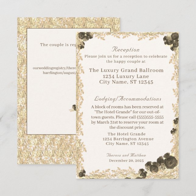 Verzierte Rose Katholische Verschlusskarte Begleitkarte (Vorne/Hinten)