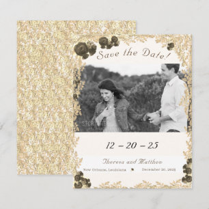 Verzierte Rosen Save The Date Karte