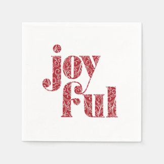 Verzierte Rotfröhliche Typografie Weihnachten/Feie Serviette
