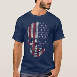 Verzierte Schädel-Amerikafahne T-Shirt