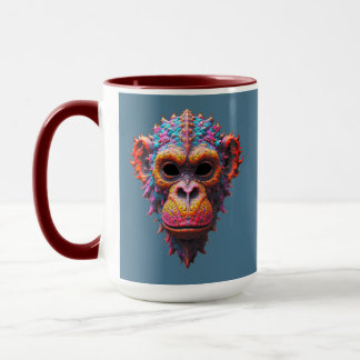 Verzierte Schimpansenmaske Tasse