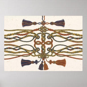 Verzierte Seilknoten und Quasten Bohemian Poster