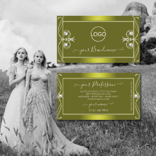 Verzierte Senf-Gelbe Kronen mit Logo Visitenkarte