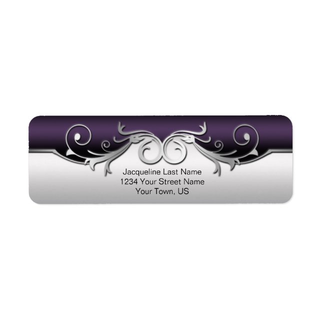 Verzierte Silber-Wirbel Lila (Vorne)