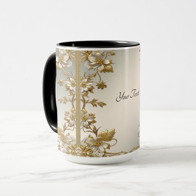 Verzierte Tasse von White Floral Gold (Vorderseite Links)