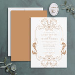 Verzierte Terracotta Floral Line Art Mongramm Hoch Einladung<br><div class="desc">Einweihung unserer verzierten Terracotta Blumenstrauß Art Monogram Hochzeitseinladung! Diese wunderschön gestaltete Einladung besticht durch ein Jugendstil mit verzierten Rahmen- und Monogramminitialen. Die Einladung ist der perfekte Weg, um den Ton für Ihren großen Tag Set. Ihr Hochzeitstag ist einer der wichtigsten Tage Ihres Lebens, also stellen Sie sicher, dass Ihre Einladungen...</div>