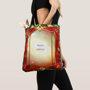 Verzierte Tote-Tasche mit Buntglas für die Feierta