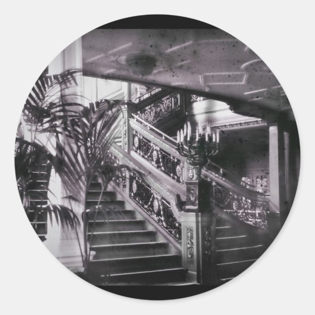 Verzierte Treppe D Deck Runder Aufkleber (Vorderseite)