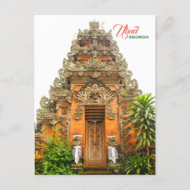 Verzierte Tür in Ubud, Bali, Indonesien Ankündigungspostkarte
