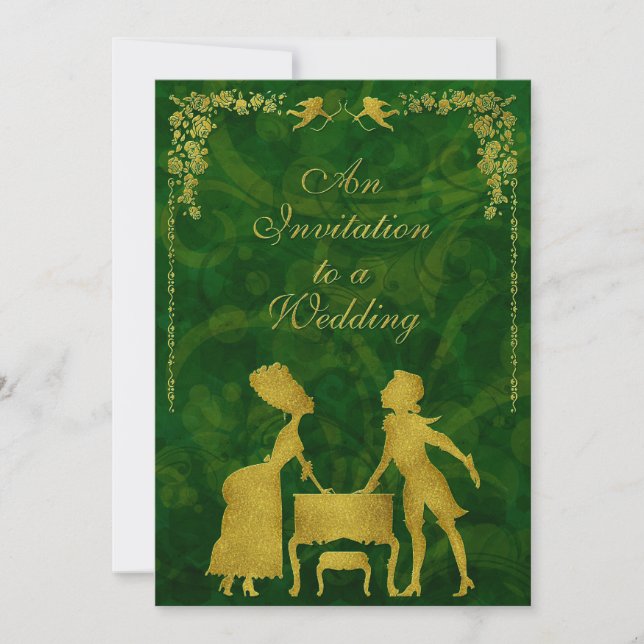 Verzierte Viktorianische Ball Masquerade Hochzeit Einladung (Vorderseite)