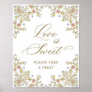 Verzierte Viktorianische Grace Floral Liebe ist Sw Poster