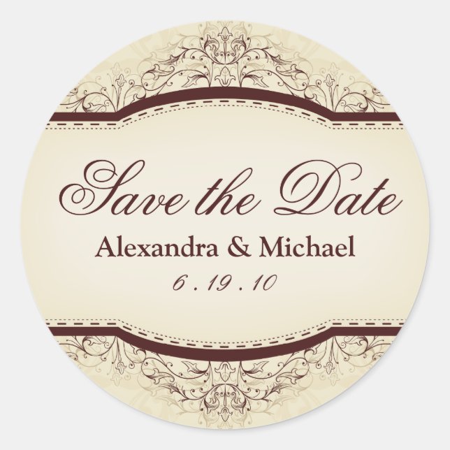 Verzierte Vintage Aufkleber (Vorderseite)