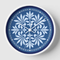 Verzierte Vintage Dekoration in Blau geblüht