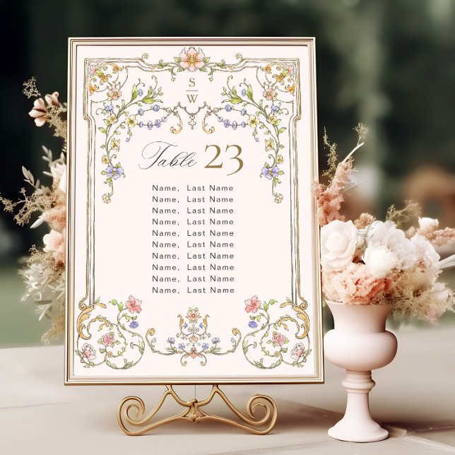 Verzierte Vintage Rahmen-Bohemisch-Tischnummer-Kar Einladung (Von Creator hochgeladen)