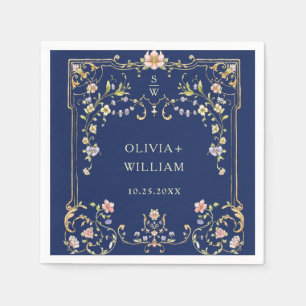 Verzierte Vintage Rahmen Bohemische Blume Hochzeit Serviette