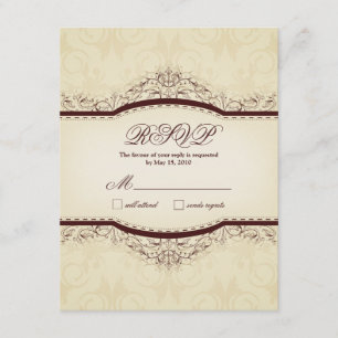 Verzierte Vintage RSVP-Karten RSVP Karte