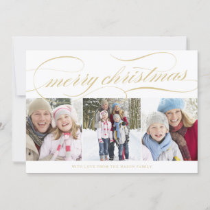 Verzierte Weihnachten Gold/Weiß