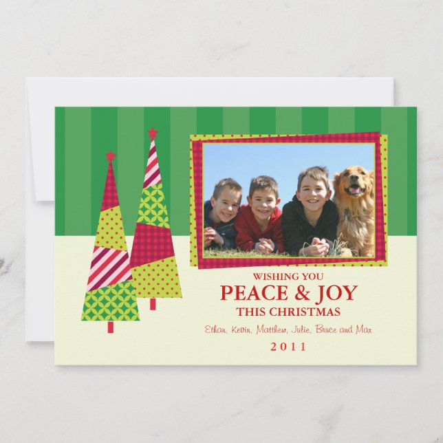 Verzierte Weihnachtsbaum- und Bilderkarte Feiertagskarte (Vorderseite)