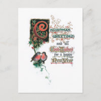 Verzierte Weihnachtsgrüße mit Robins & Ivy