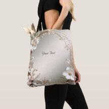 Verzierte weiße Blumenrahmen-Tasche