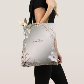 Verzierte weiße Blumenrahmen-Tasche