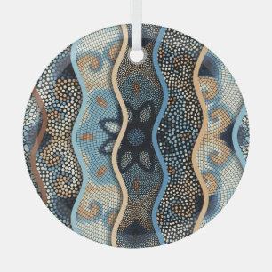 Verzierte Wellen: Mosaikfliesen Textur. Ornament Aus Glas