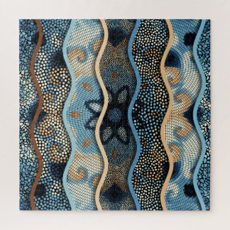 Verzierte Wellen: Mosaikfliesen Textur. Puzzle