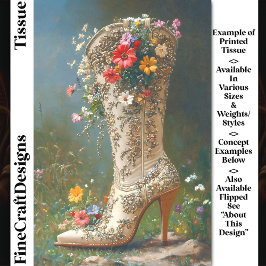 Verzierte Wildblume Cowgirl Boot DG1L Decoupage Seidenpapier