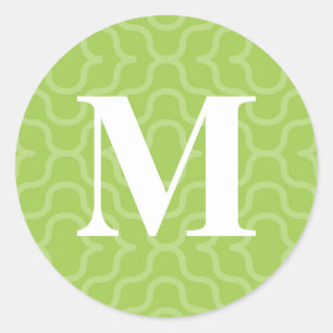 Verzierte zeitgenössische Monogramm - Buchstabe M Runder Aufkleber