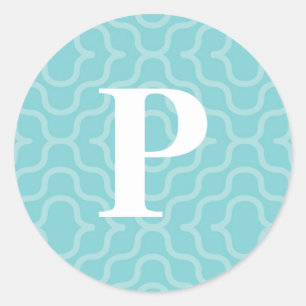 Verzierte zeitgenössische Monogramm - Buchstabe P Runder Aufkleber