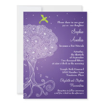 Verzierter Baum Lila Bat Mitzvah