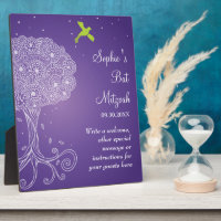 Verzierter Baum Lila Bat Mitzvah