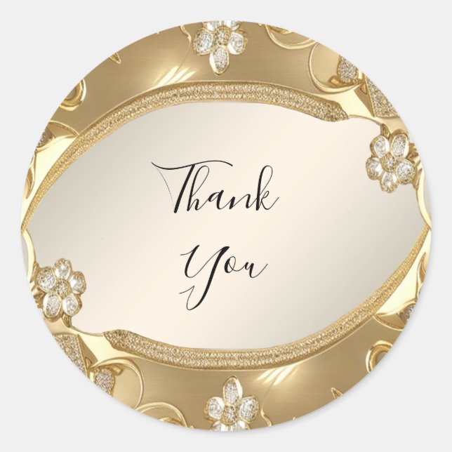 Verzierter Blumenaufkleber Runder Aufkleber (Vorderseite)