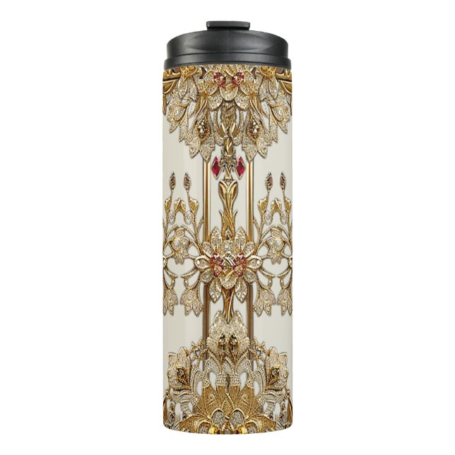 Verzierter Blumenthermaltumbler Thermosbecher (Vorderseite)