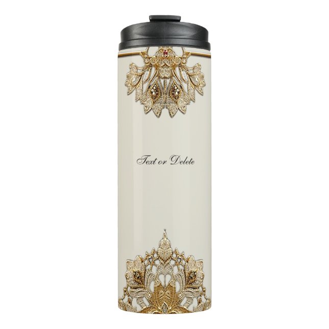 Verzierter Blumenthermaltumbler Thermosbecher (Vorderseite)